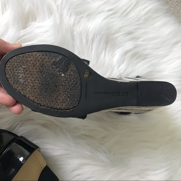 BCBGeneration Black Shiny Patent Leather Wedges - Picture 6 of 7